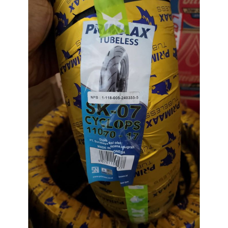 Ban Luar Tubles Primaax 110/70 Ring 17 SK 07 Baru