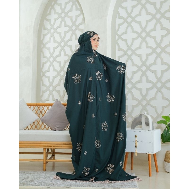 AL AROFAH mukena dewasa ablang ZEVANIA mukena terusan bordie TANPA LENGAN bahan katun micro