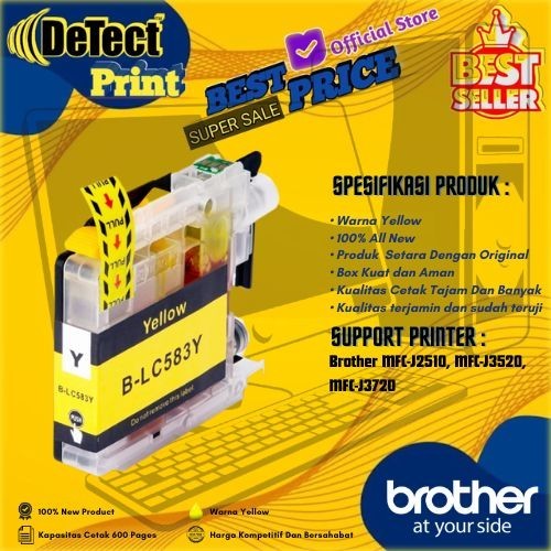 Catridge Tinta Compatible Brother LC 583 Yellow Printer Brother MFC-J2510, MFC-J3520, MFC-J3720