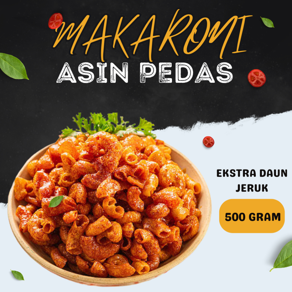 

Makaroni Asin Pedas Ekstra daun jeruk 500g