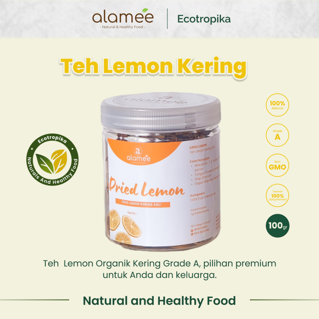 

Lemon Kering Dried Slice Tea Teh Herbal Iris Organik Minuman Herbal Premium Kemasan 100 Gram