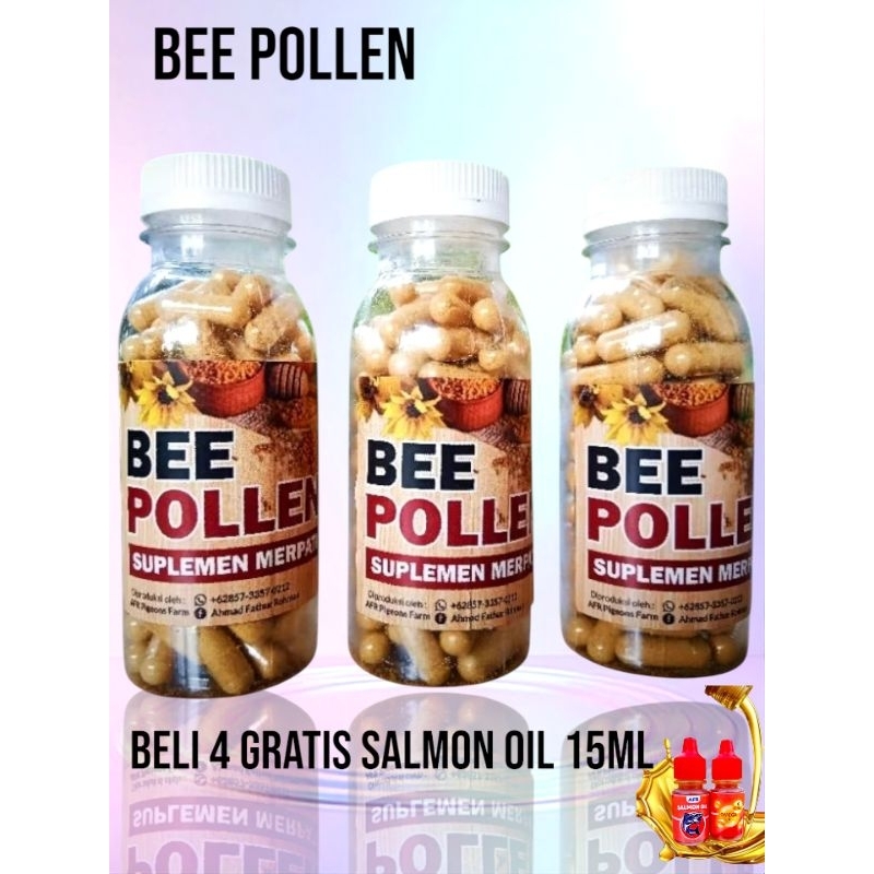 suplemen, vitamin , jamu Bee pollen merpati isi 100 kapsul untuk membentuk otot dan memulihkan tenag