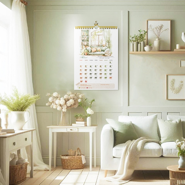 

2025 Kalender, Kalender Dinding SPIRAL ukuran A3+ TANPA Penanda Puasa