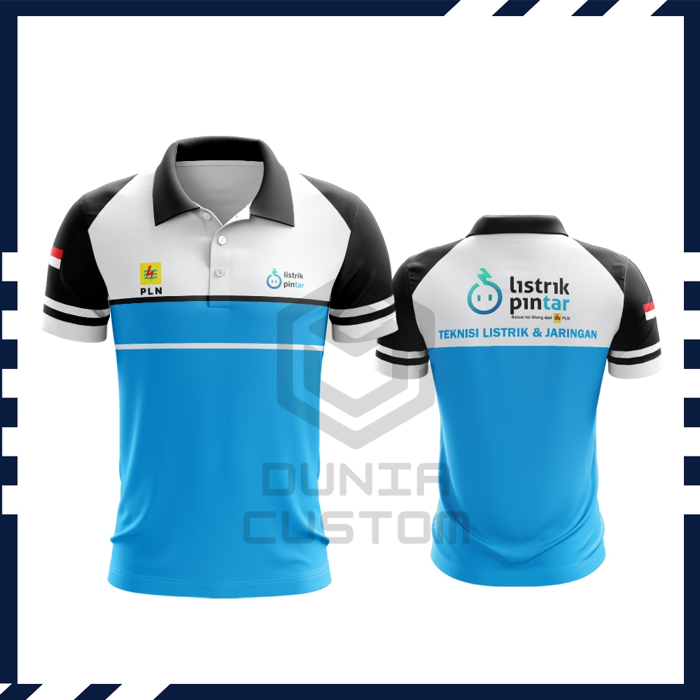Baju Pln Kaos Pria Lengan Panjang Pendek PLN Listrik Pintar Free Custom Nama