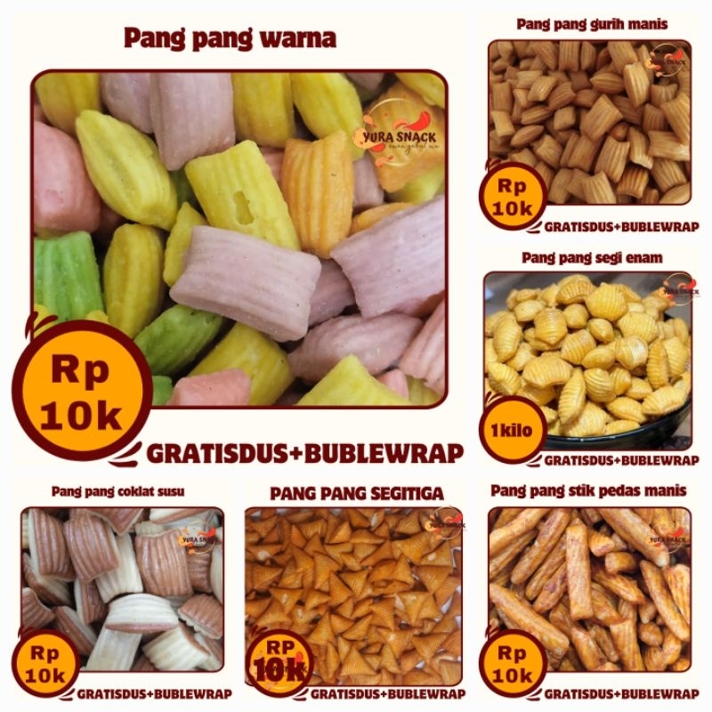 

Pang Pang Camilan Renyah & Gurih 250gr,500gr Gratis Dus + Bubble Wrap