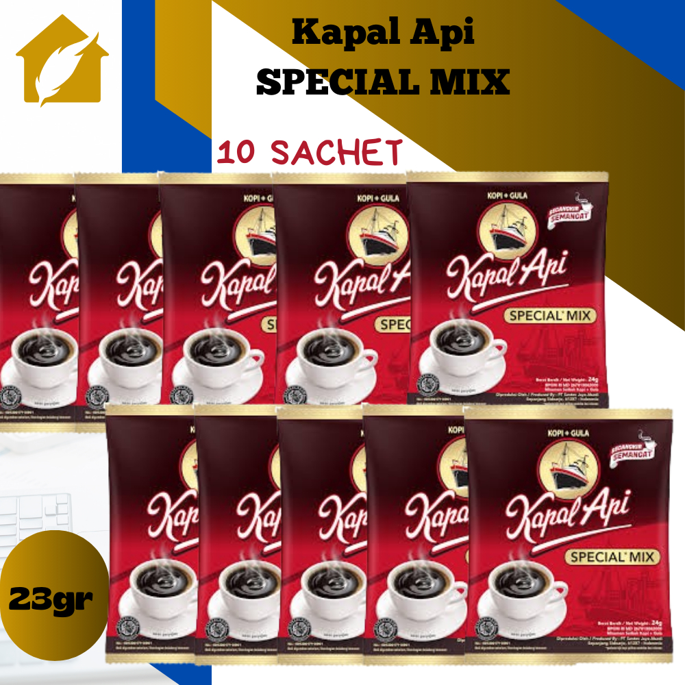 

Kopi Kapal Api Special Mix Kopi Bubuk 23gr [ 10 Sachet/ 1 renceng ] marco 87