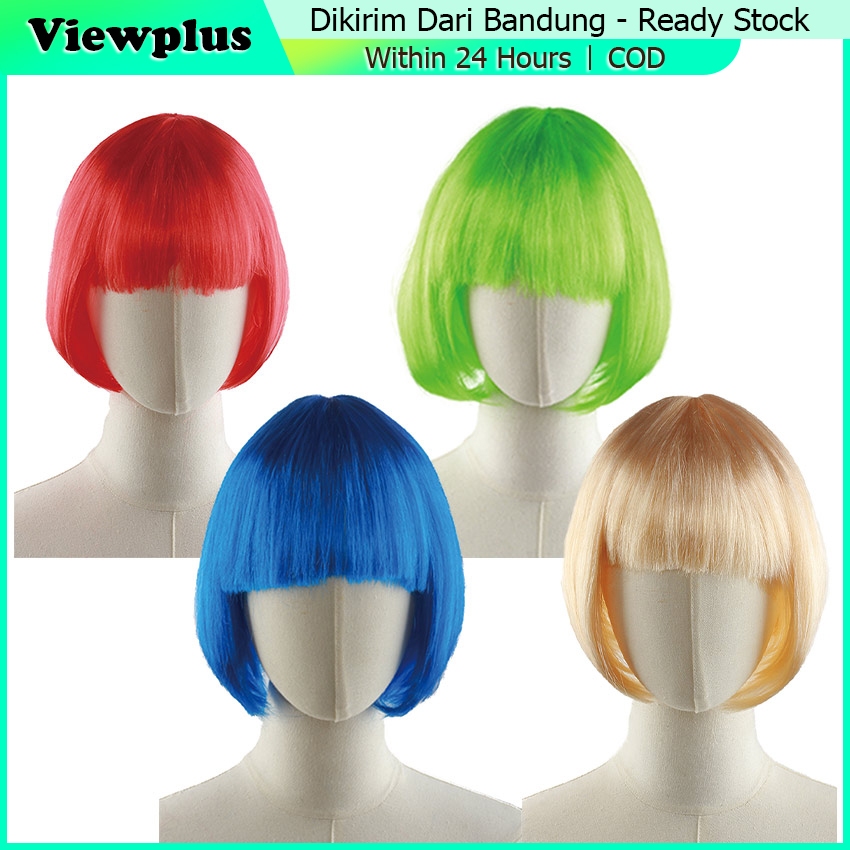 Rambut Wig Bob / Wig Rambut Pendek Bob wanita / Wig Costplay Bob / Wig Rambut Palsu Lurus / Rambut P