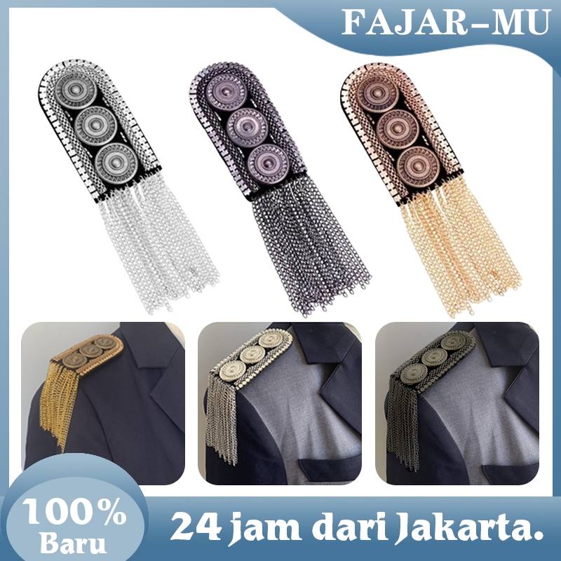 Aksesoris Bahu Epaulet Tanda Pangkat Rumbai Rivet Evolet Pangkat Paskibra Pangkat Pns