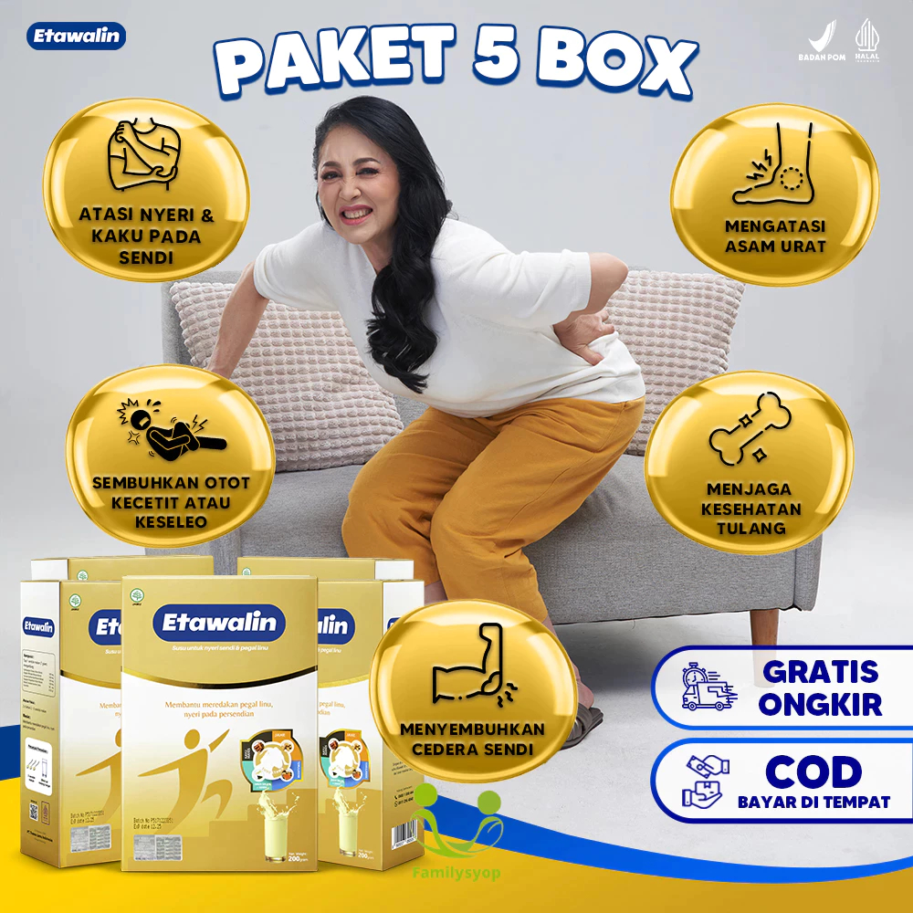 

[ DISKON 5 BOX ] Etawalin Susu Kambing Etawa Solusi Asam Urat Dan Nyeri Sendi No.1 Di Indonesia