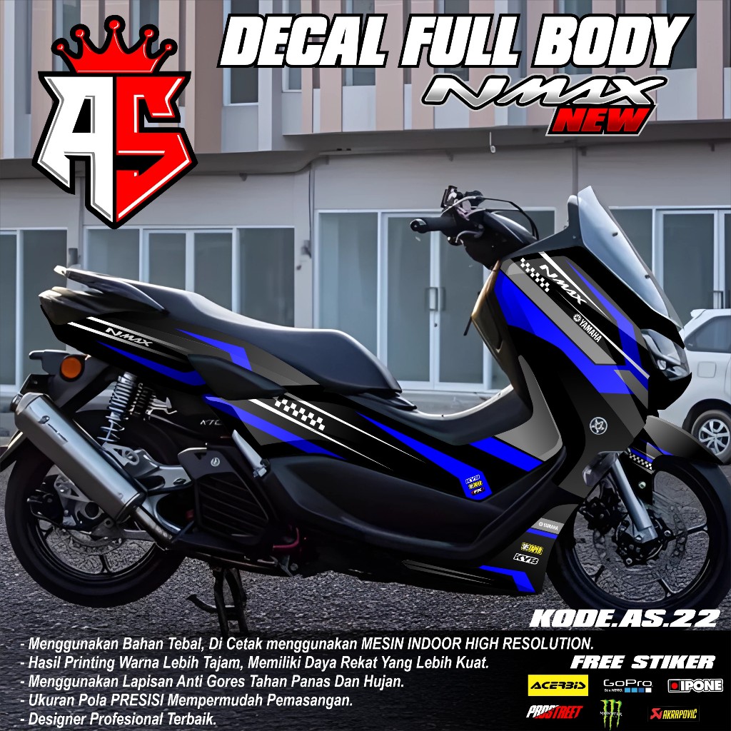 (COD) Decal Sticker FullBody Yamaha Nmax 155 New 2020 2021 2022 2023 2024 Sticker Decal Nmax New Des