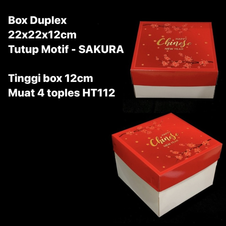 

3 Pcs Box Duplex Packaging Cake Imlek Hampers Motif Chinese Ukuran 22 x 22 x 12cm