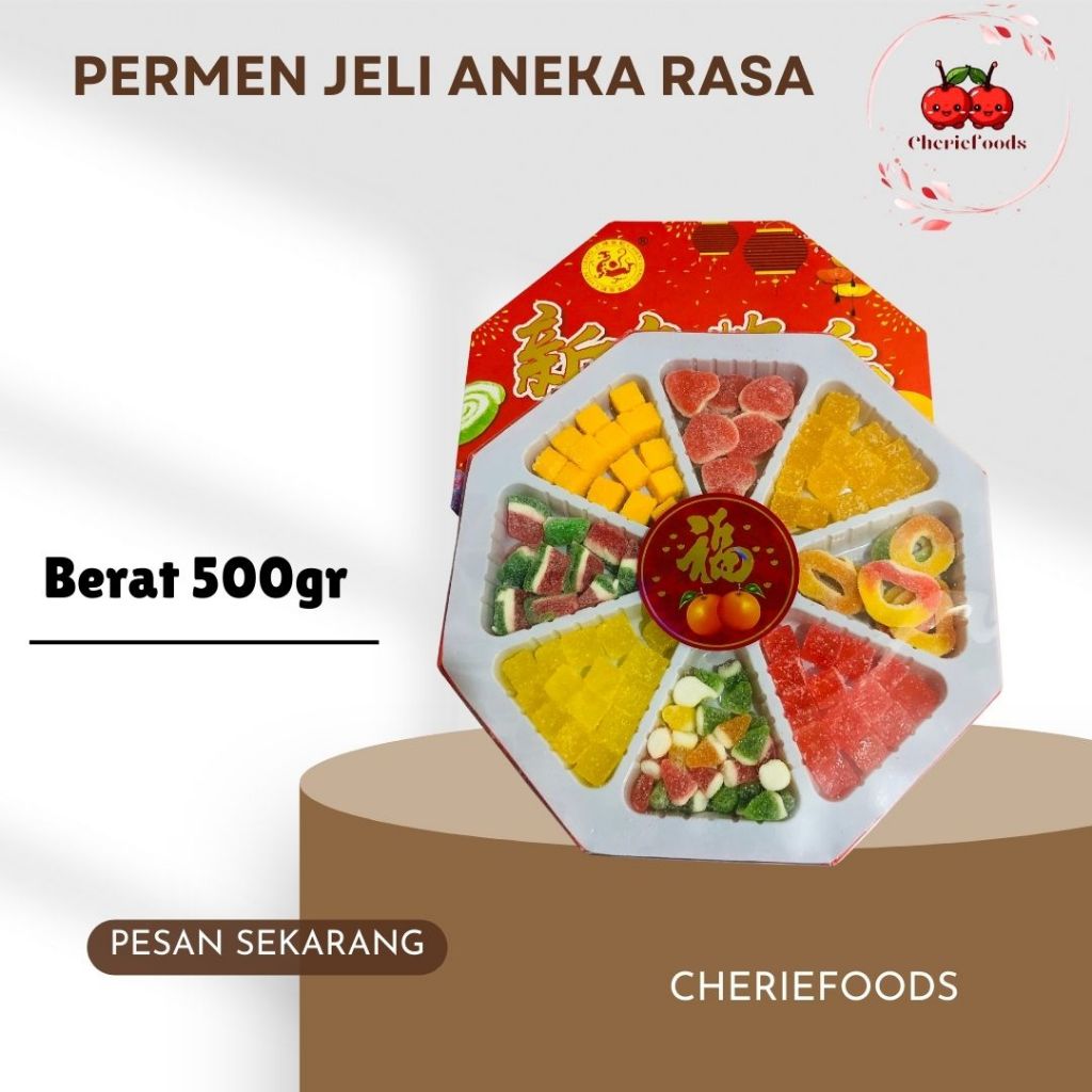 Permen Jeli Aneka Rasa / Permen Jelly Imlek Segi 8 500gr