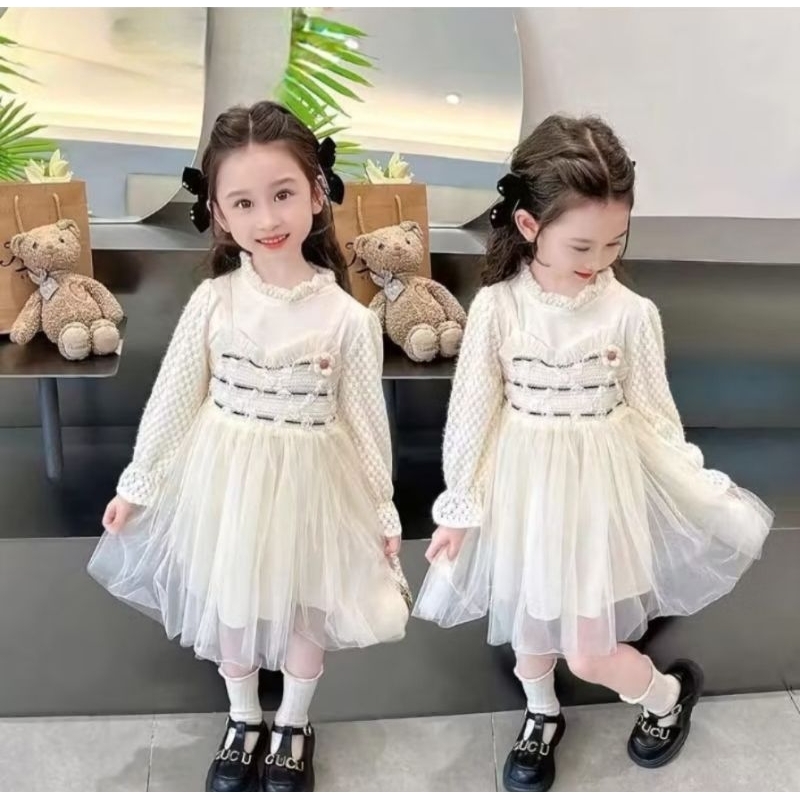 Dress tutu 2 layer Ala korea/baju anak