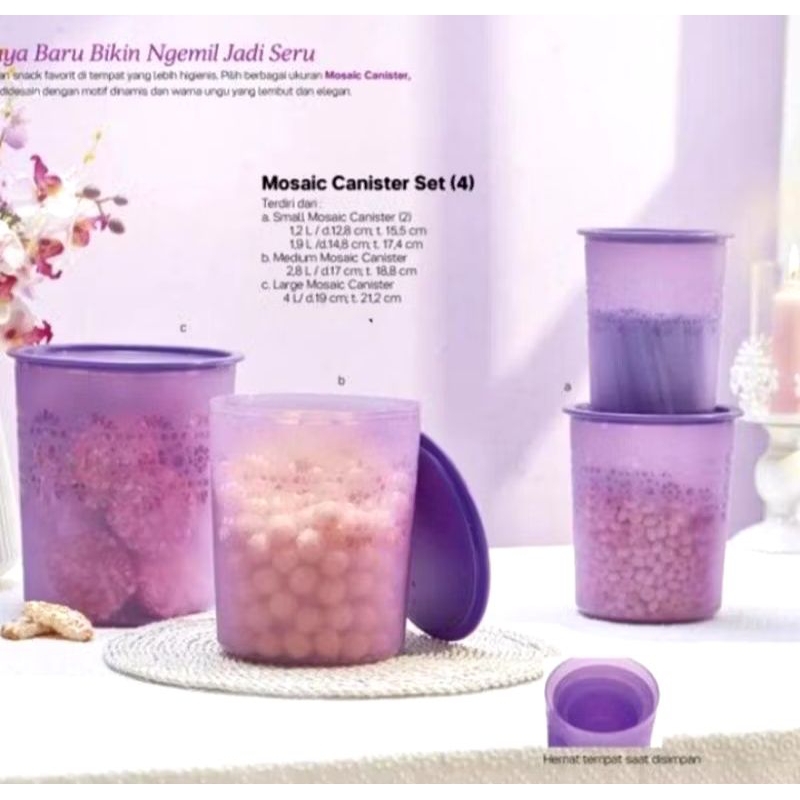 [Toples] Mosaic Canister Set - Ungu