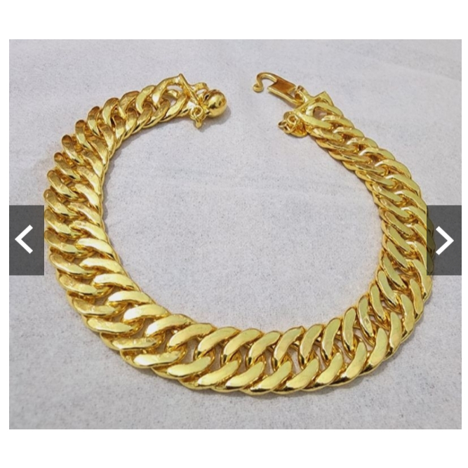 Gelang Rantai Lipan Jumbo Lapis Emas 24k Lebar 10mm