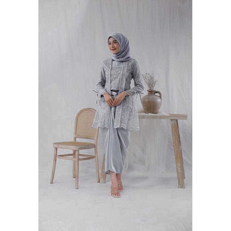 Asmara Kebaya Kutubaru Dress Satin Brukat Wisuda Kondangan Bridesmaid Kekinian Dress Mewah Elegan