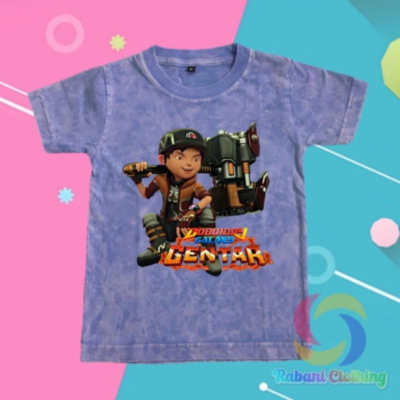 BAJU BOBOIBOY GENTAR KAOS WASHED ANAK
