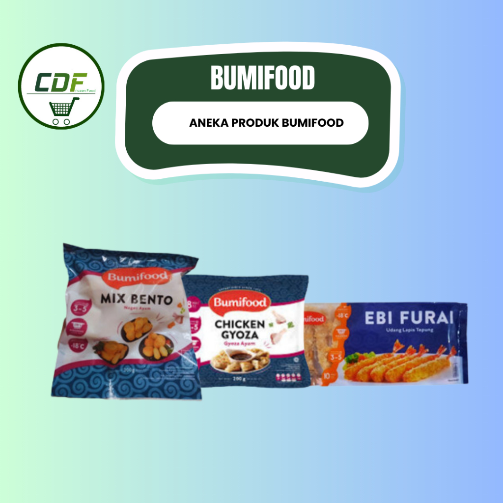 

Bumifood Ebi Furai 220gr/ Mix Bento 200gr/ Chicken Gyoza200gr