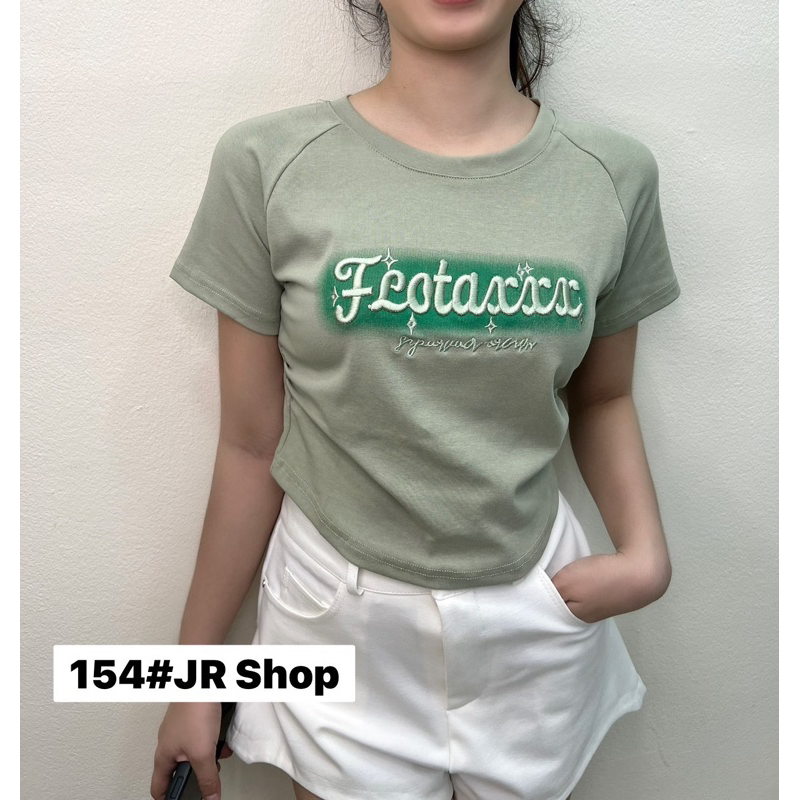 ATASAN JR FASHION 154 ATASAN MODEL CROP TULISAN FOLTAXXX BORDIR BANGKOK (JR 154)
