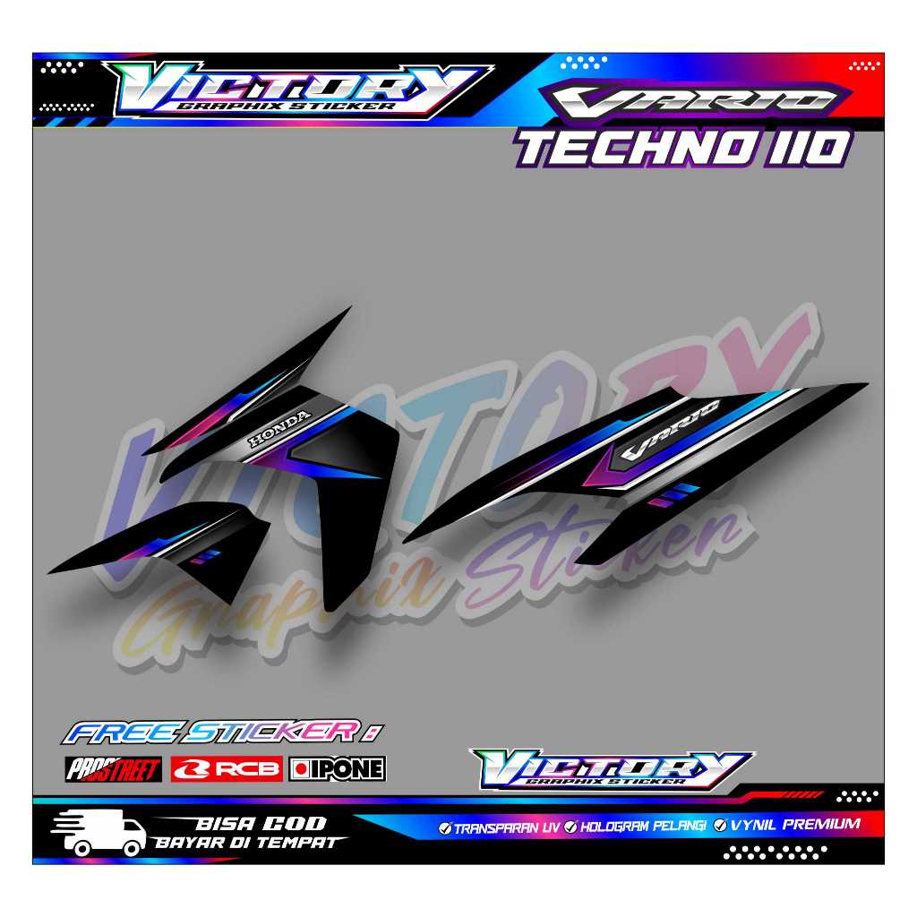 STRIPING VARIASI MOTOR VARIO TECHNO 110 / STICKER LIST HONDA VARIO TECHNO 110