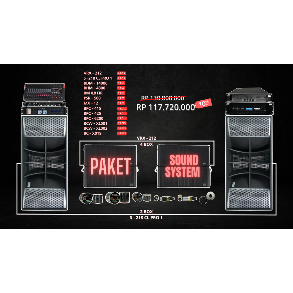 Paket Sound System Full Betavo 5000 Watt | Sound System Hajatan / Rumahan