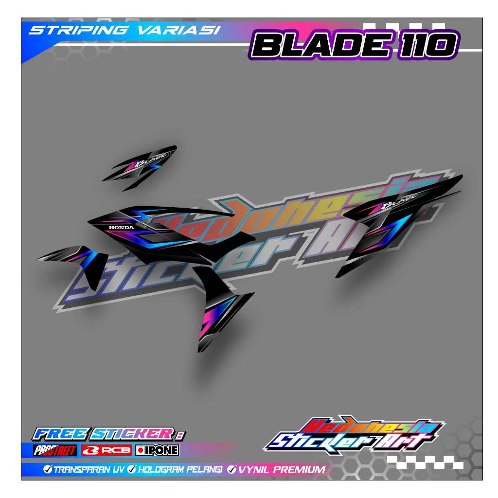 STRIPING VARIASI HONDA BLADE 110 / STICKER LIST VARIASI HONDA BLADE 110
