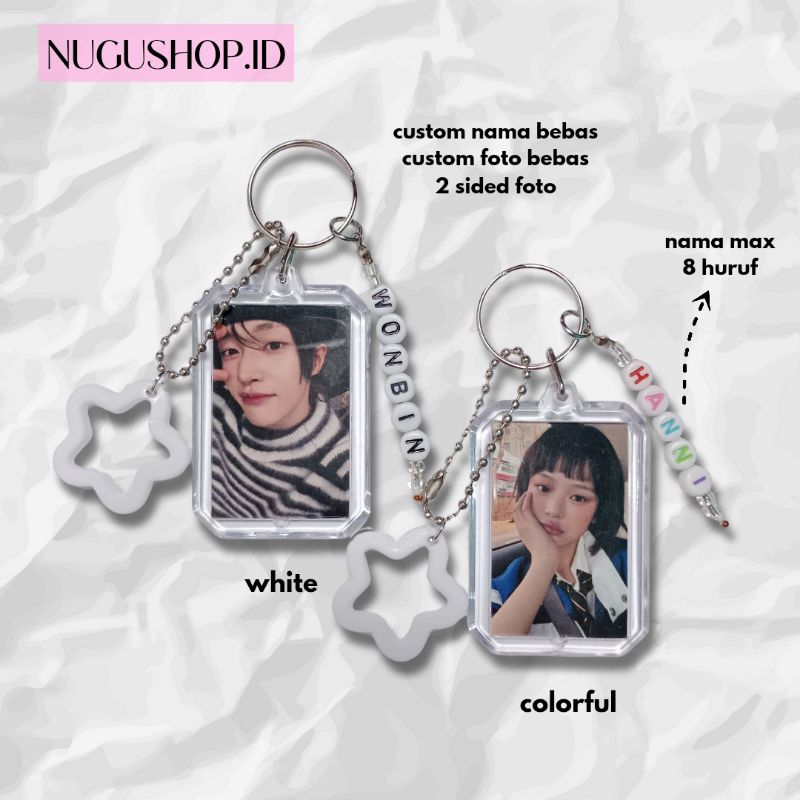 [CUSTOM FOTO] Keychain foto frame lucu custom nama