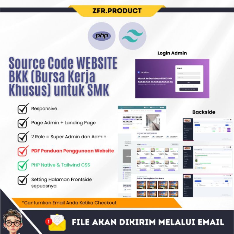 Source Code Website BKK Untuk SMK PHP Native dan Tailwind CSS