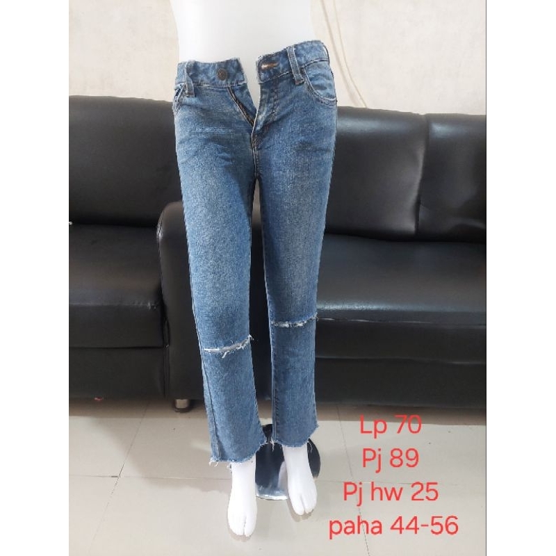 Guess celana jeans celana denim wanita rawis hw
