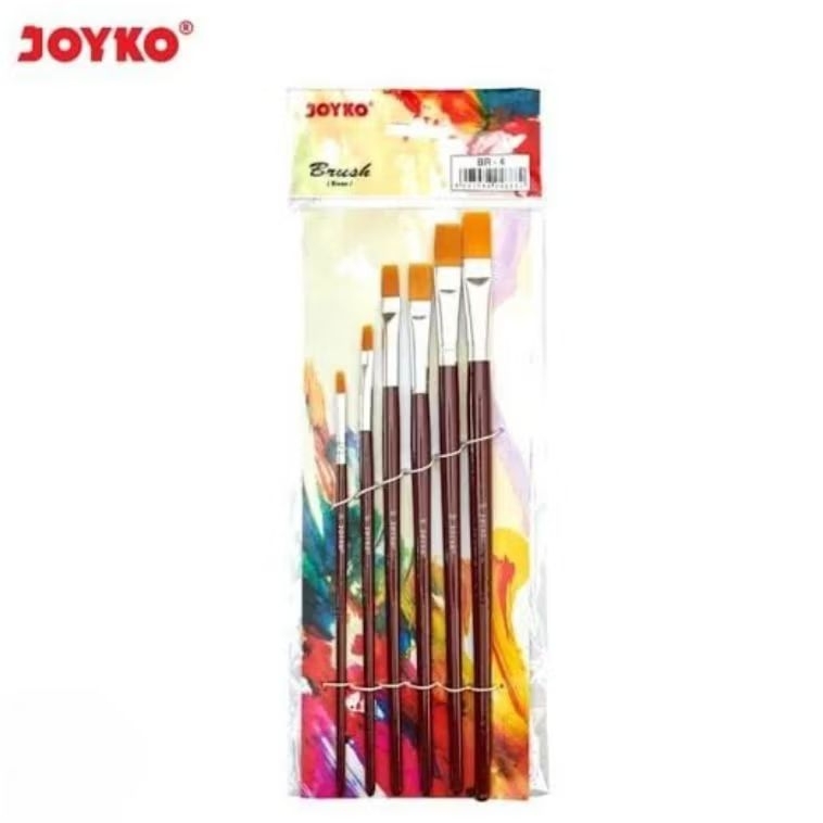 

brush lukis/ kuas cat lukis BR-4 (Flat) joyko ( 1 set)