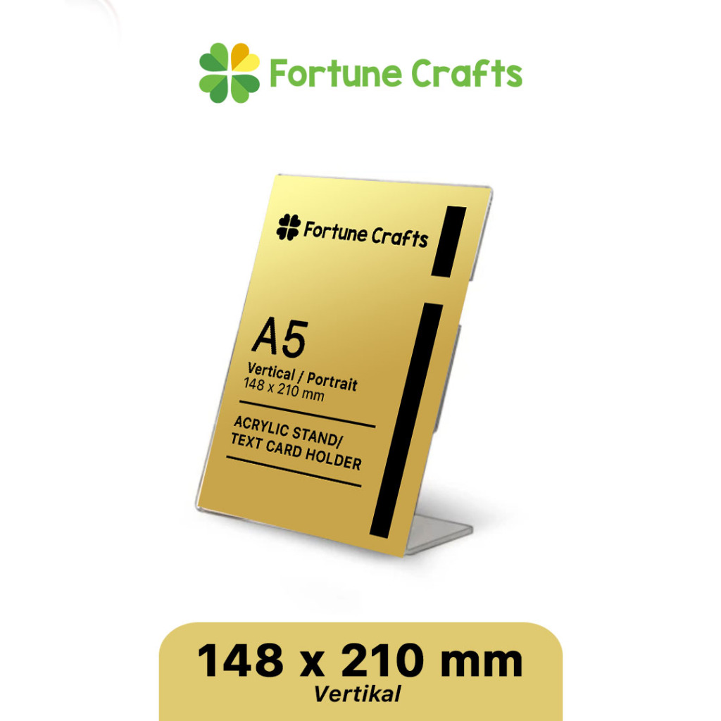 

Acrylic Standing Tipe L /A5 Vertikal 15x21 cm/ Tent Card Akrilik