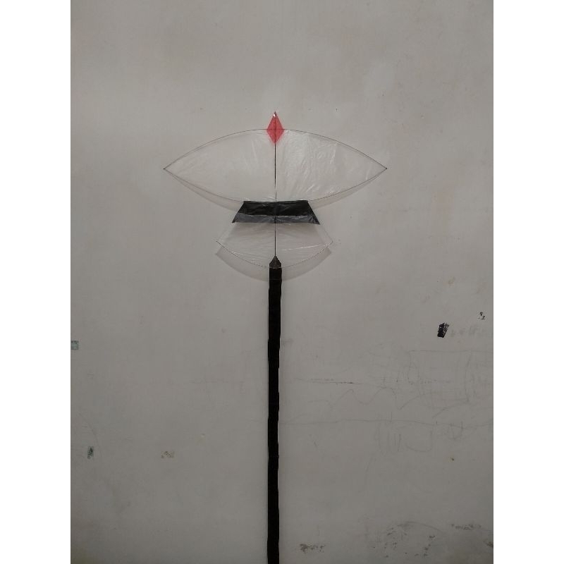 Layangan papiran mini 3 jengkal (60cm) model janggan bali panjang ekor 1 meter