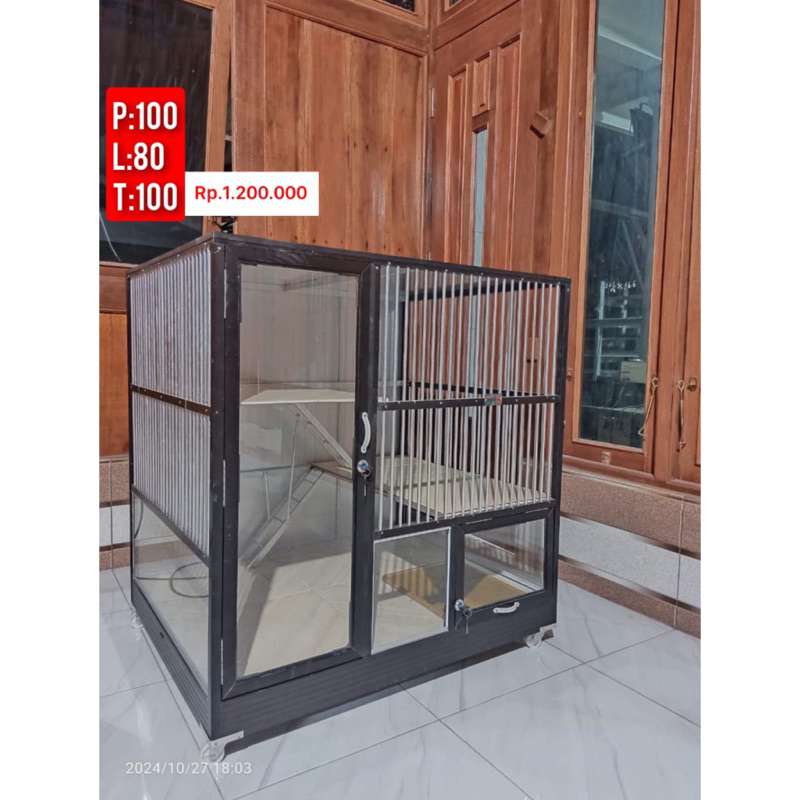 kandang kucing alumunium 1 kamar besar