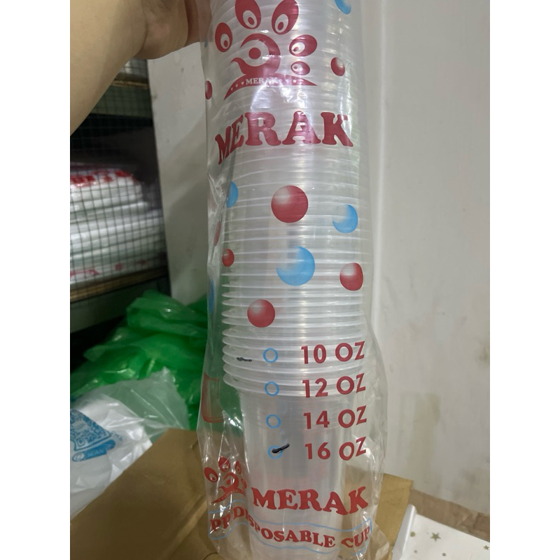Gelas Plastik Merak 10 oz / 12 oz / 14 oz / 16 oz
