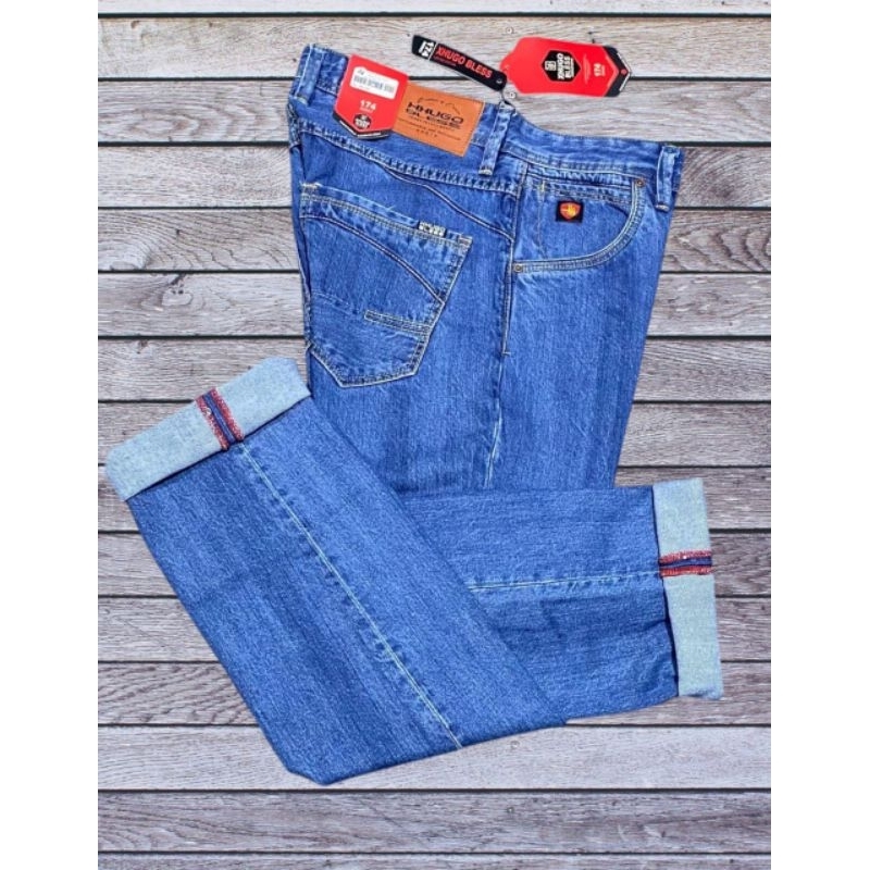 CELANA PANJANG JEANS PRIA XHUGO BLESS DENIM FASHION REGULER / KANTONG CUBIT
