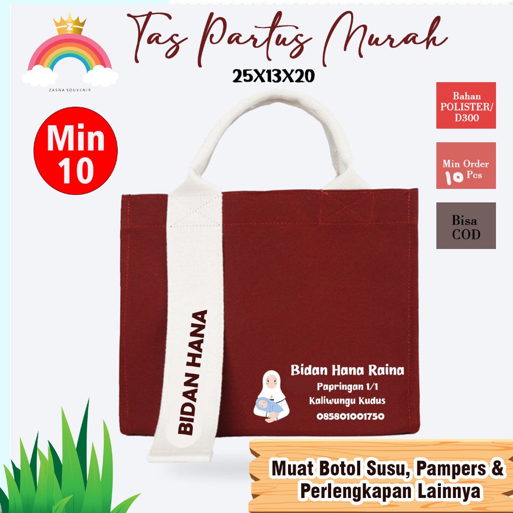 PROMO TAS PARTUS CUSTOM MURAH/TAS PERSALINAN CUSTOM/SOUVENIR PERSALINAN/TAS BIDAN LAHIRAN/TAS BIDAN