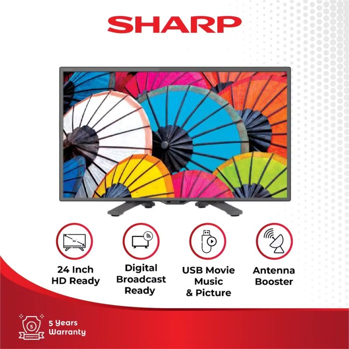SHARP 2T-C24GD1500I Aquos LED TV HD 24 Inch 40 Watt - Televisi Digital Sharp 24"