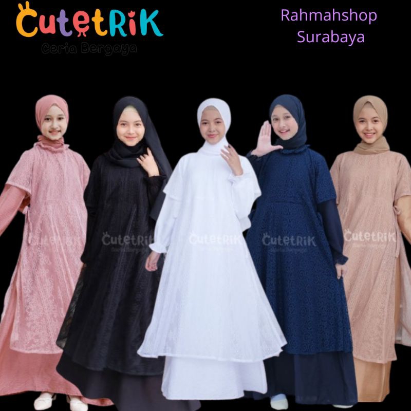 Dress pesta Gamis hitam polos gamis putih brokat mewah usia 4th hingga dewasa terbaru model Korean s