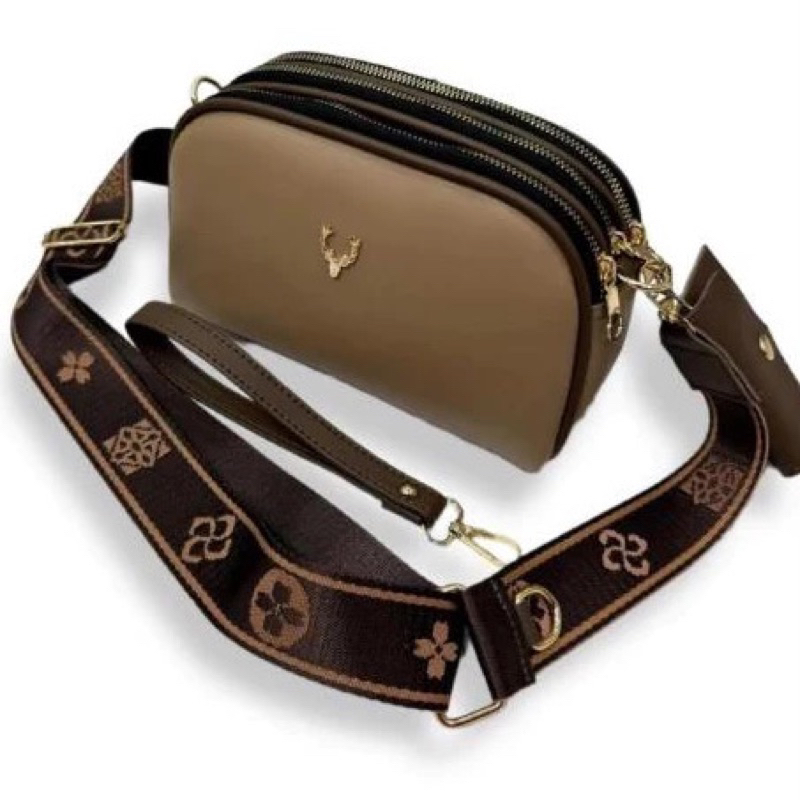 Tas selempang wanita 3 ruang polos premium ALEXIS BAG // tas slingbag korea style