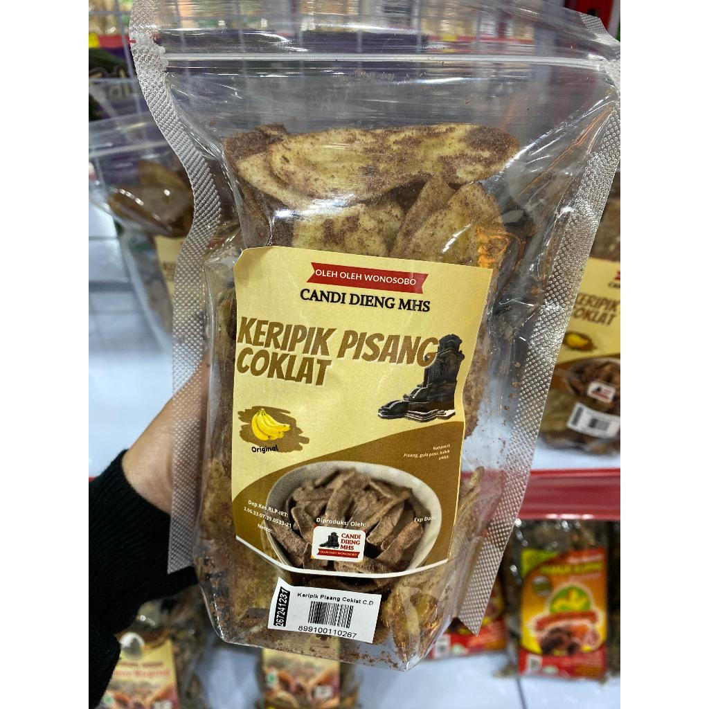 

Keripik Pisang Cokelat Candi Dieng MHS oleh oleh Dieng Wonosobo manis cokelat nagih