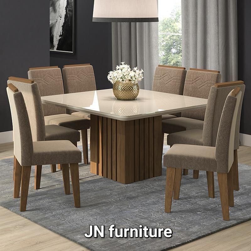 meja makan marmer kursi makan jati k6