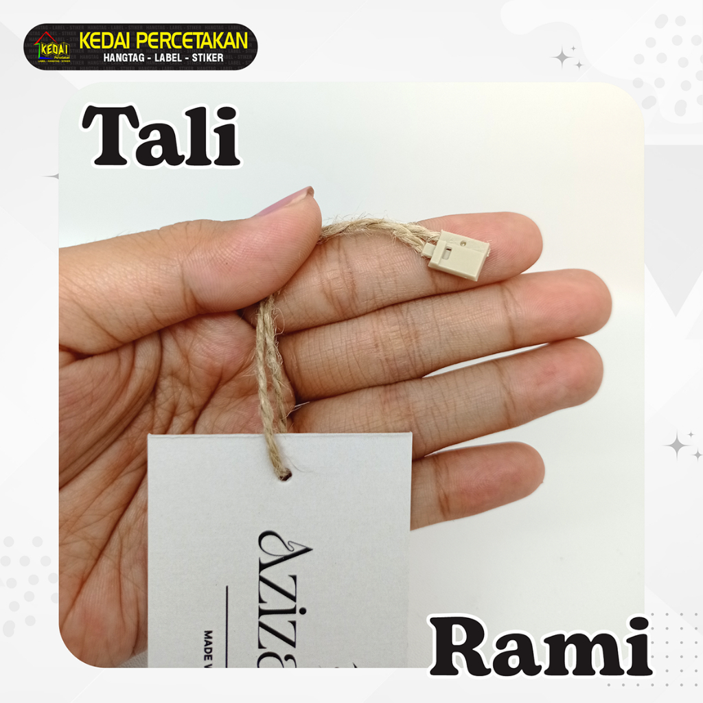 

tali hangtag goni / gantungan label baju / tali rami / loopin goni / string pin rami / lock pin goni (THR)