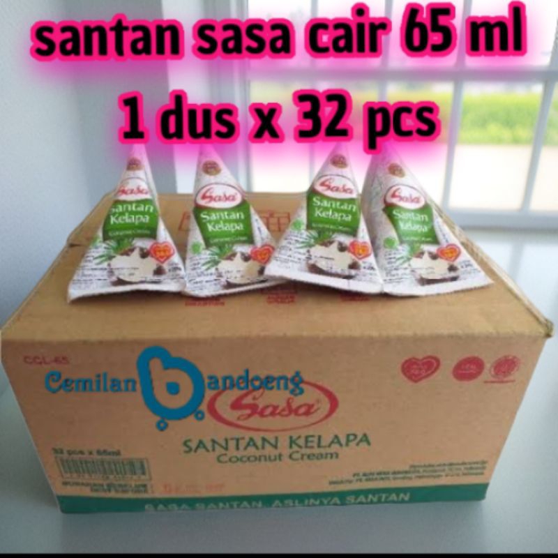 

SASA SANTAN KELAPA CAIR 65 ML KEMASAN 1 DUS ISI 32 PCS