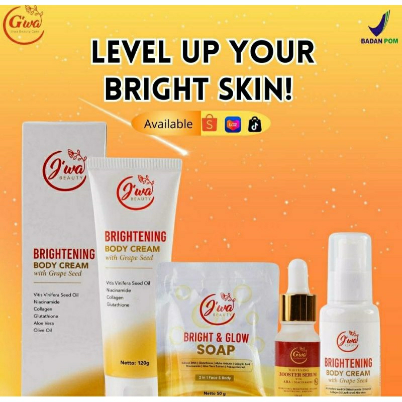 [BIG DISKON ‼️]  PAKET LENGKAP JIWA BEAUTY BODY CARE |  BODY CREAM WHITENING | SABUN BRIGHT & GLOW