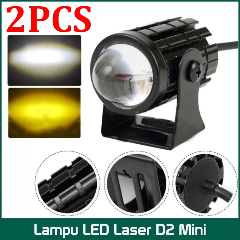 Lampu Tembak lampu d2 laser lampu laser motor 2 WARNA HIGH LOW PUTIH - KUNING