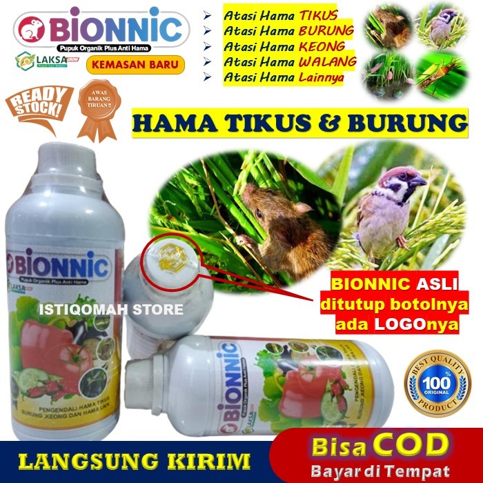 BIONNIC 500ML Pupuk Organik Pengusir Tikus dan Burung - Obat Padi Hama Burung Pipit Sama Tikus - Oba