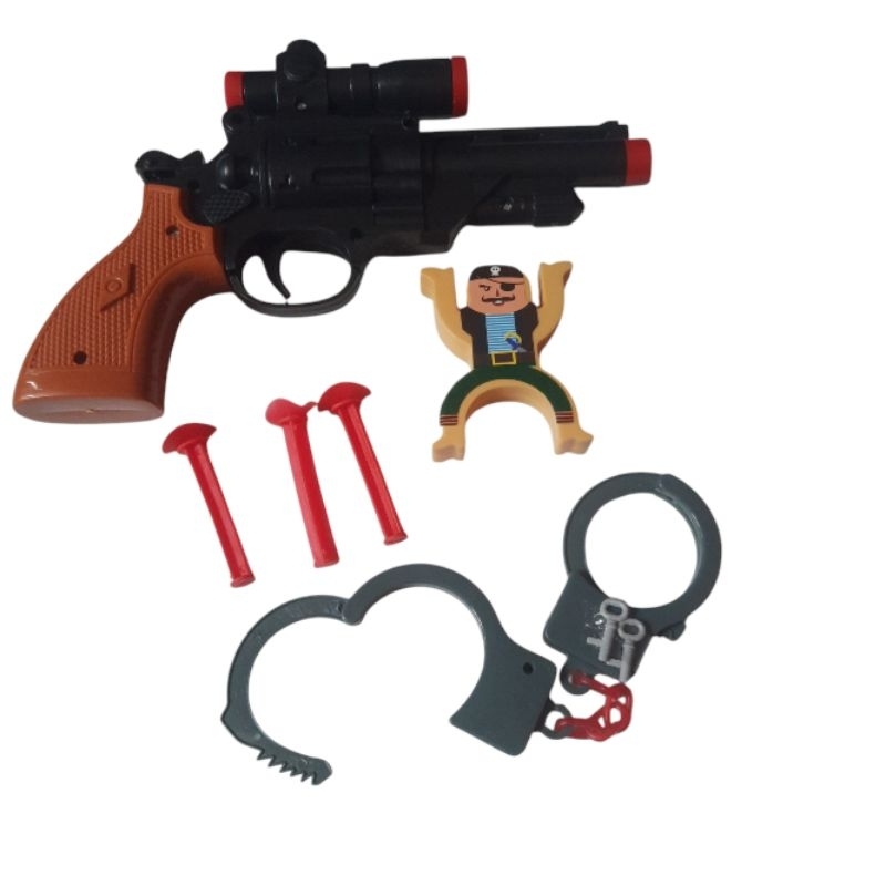 Mainan anak pistol pistolan plastik set