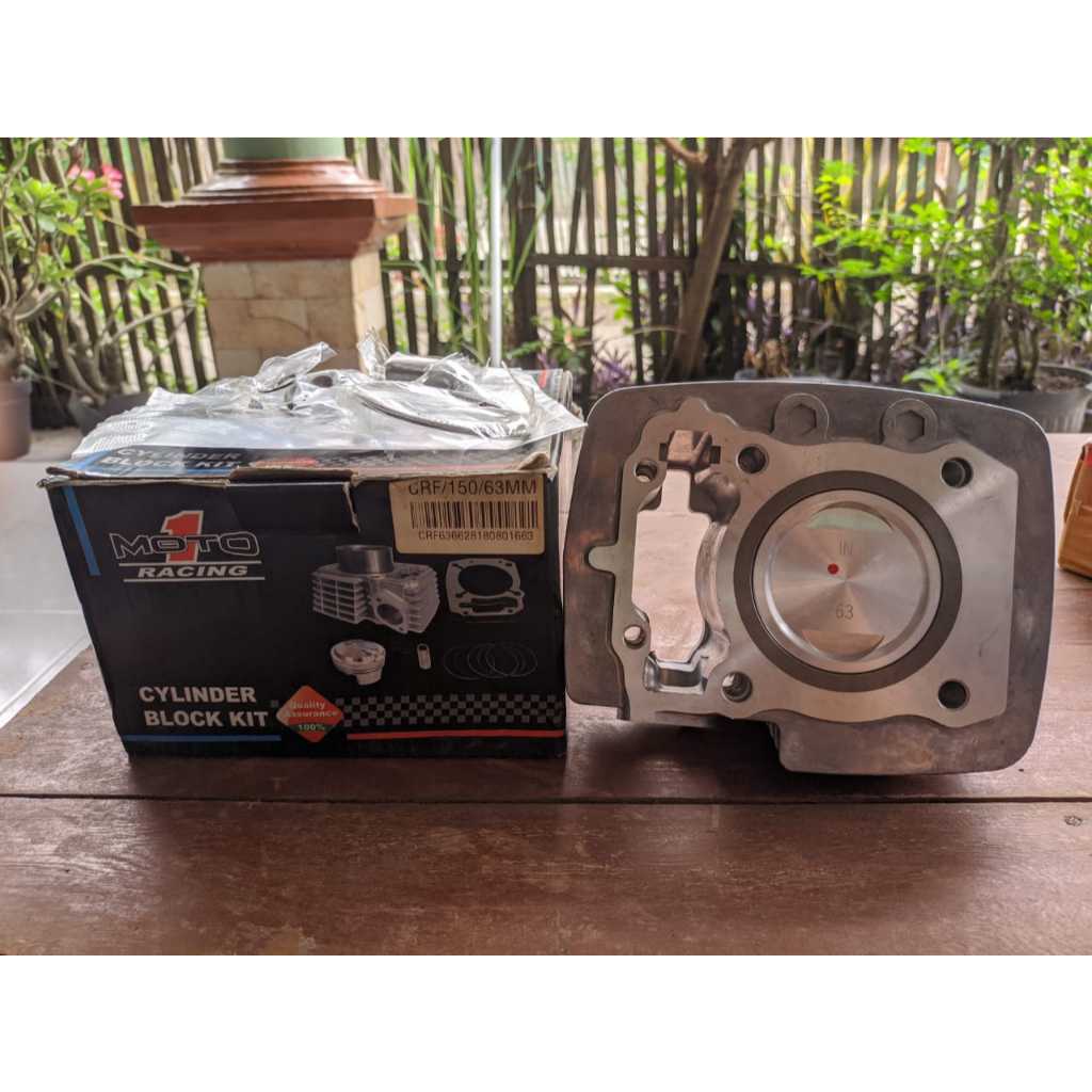 BLOK CYILINDER BLOCK MOTO 1 MOTO1 CRF 150 UKURAN 63 SETT SIAP PASANG ORIGINAL MOTO1