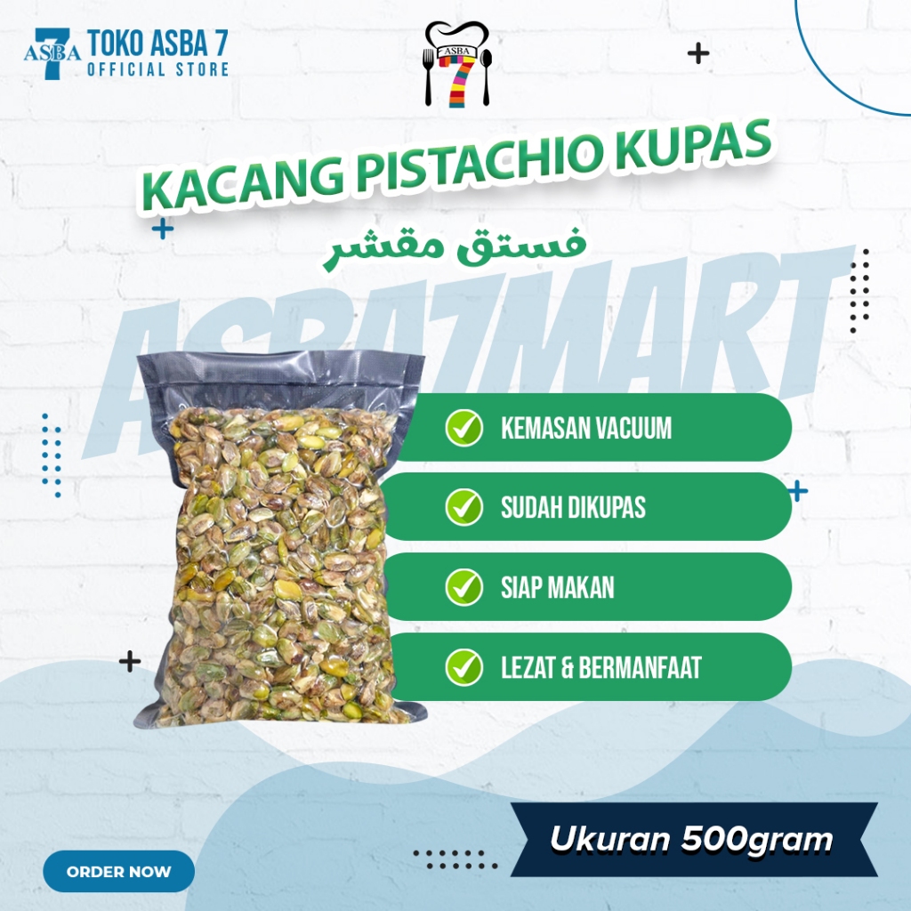 ASBA KACANG PISTACHIO KUPAS 500 GR