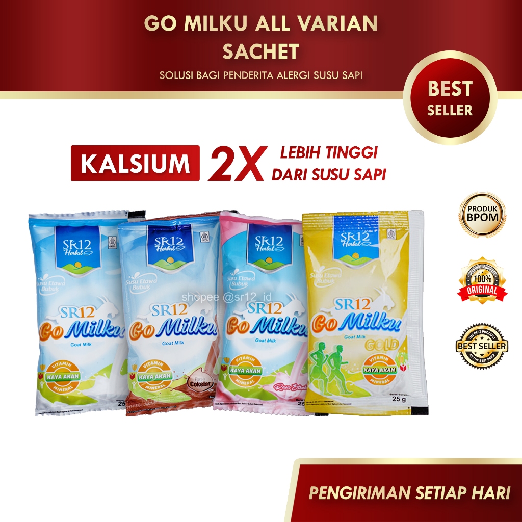 

GO MILKU ORIGINAL SACHET SR12 / GOMILKU SR12 / SUSU KAMBING ETAWA SR12